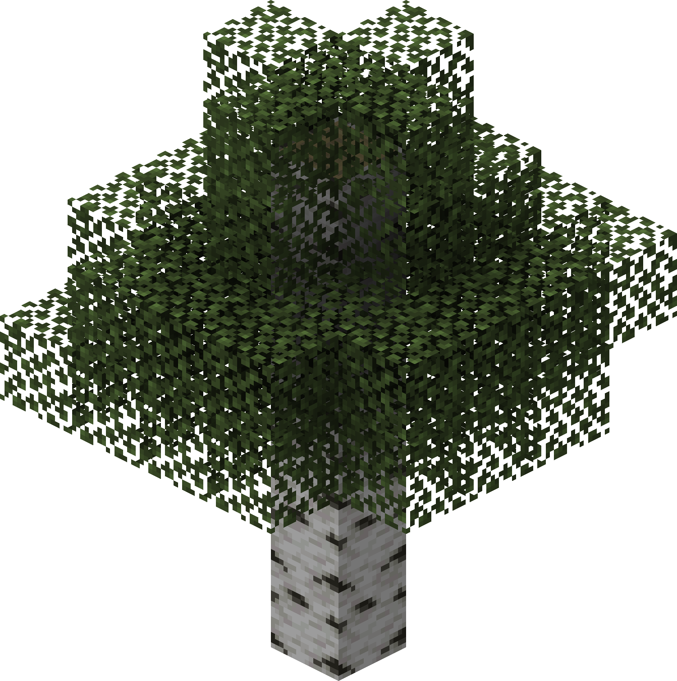 A birch tree from Minecraft on a transparent background.