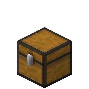 A Minecraft chest slowly opens and closes.